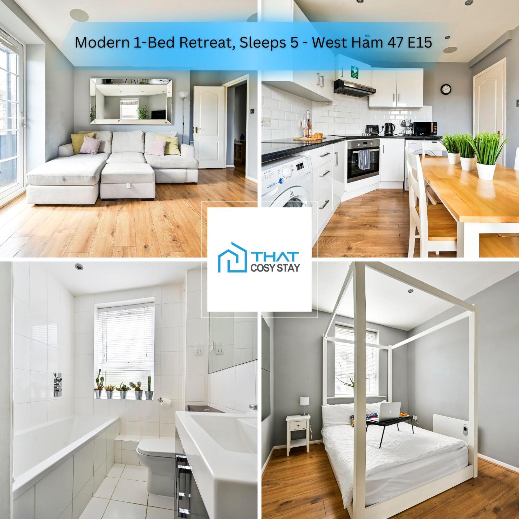 Cosy 1-Bed E15, Sleeps 4, 1 Min From Tube Station Near O2 Arena Apartment London Bagian luar foto